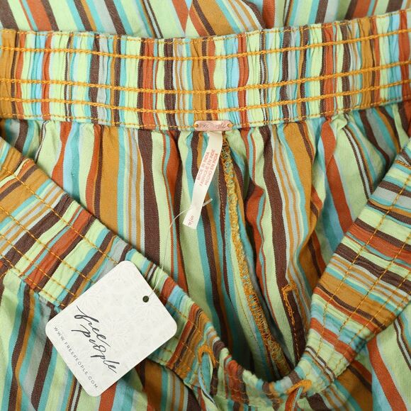 Free People Saylor Poplin Stripe Shorts Printed Mid-Rise Pull-on S NWT 283575 - Picture 12 of 12
